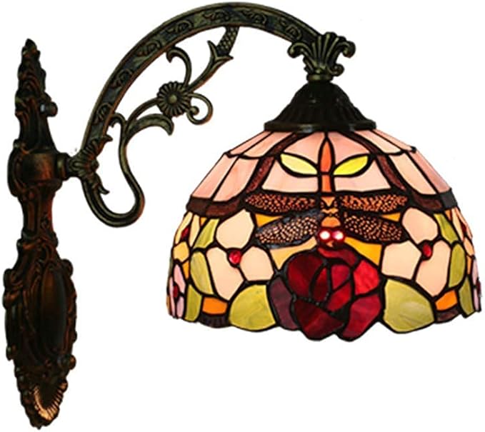 CAZARU Tiy-stijl wandkandelaar lamp omhoog of omlaag licht lezen antieke metalen gemonteerde wandlamp armatuur retro veelkleurige hal wandlamp,B interessant leven