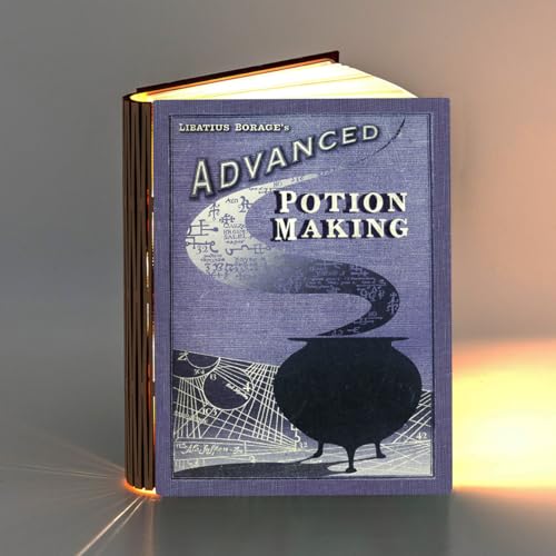 Image of KleverCase Book Cover Themed 360 Degree Chargeable Reading Lamp, Night Light, Desk, Bedside Light. (Advanced Potion Making, Large Size White Light)