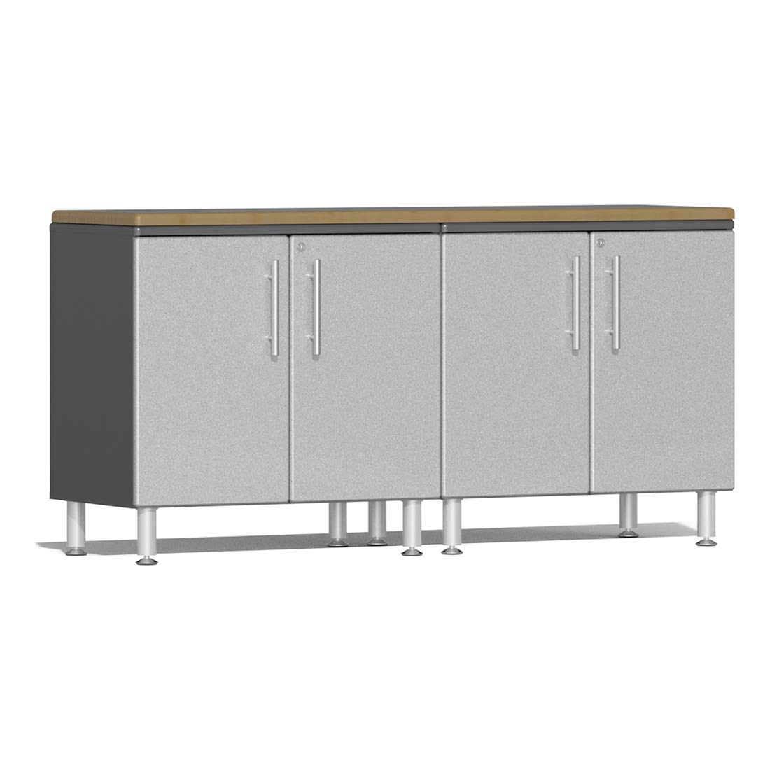 Ulti-Mate UG24032S 3-Piece Workstation Kit with Bamboo Worktop in Stardust Silver Metallic