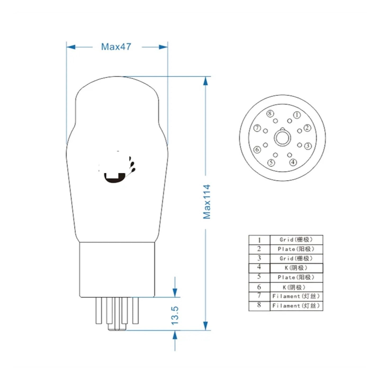 LHXEQJAM Vacuum Tube ECC83/12AX7/12AU7/ECC82/ECC81/12AT7/EL84 Tube Amplifier HiFi Audio(ECC83,4pcs Matched Quad)