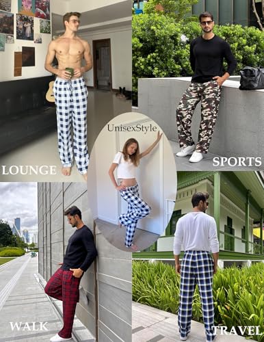 Ekouaer Mens Pajama Pants Lounge Pants with Pockets Soft Sleep Pants Loose Fit Pj Bottoms with Drawstring S-XXL3