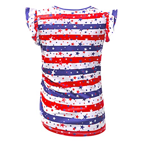 Perfashion Girls Flutter/Long Sleeve Cotton T-Shirts Side Drawstring Tunic Blouse Round Neck Casual Tops for 4-13Years2