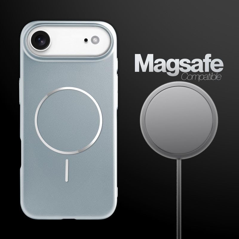 Image of AIBEX Ultra-Thin Mag-Saf Back Cover Case Compatible with iPhone 17 AIR| Slim Fit Scratch-Resistant Matte | Magnetic Wireless Charging | Microfibre Lining | Camera Protection (PC Material) - Silver