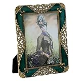 WorldWide Selection Home - Metal Photo Frame/Picture Frame, 4 x 6 inch, Real Clear Glass Front Cover, Vintage European Retro Style, Bronze Patina Plated, Tabletop Horizontally or Vertically