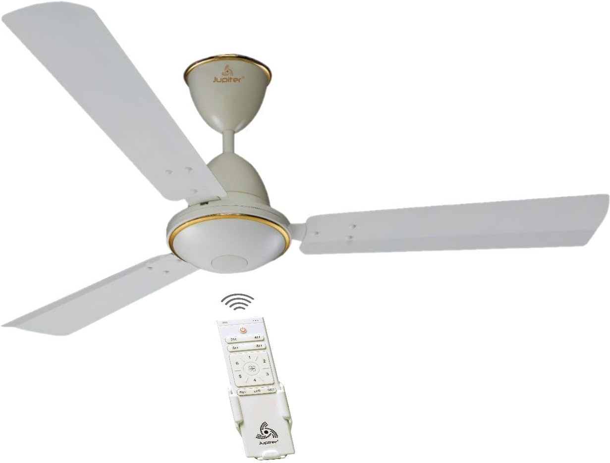 Tricopter 3 Blades BLDC Motor 1200 mm | Energy Efficient 5 Star Energy Saver | High Speed Decorative Ceiling Fan Remote Controlled | Royal Ivory
