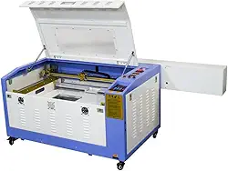 Máquina Cnc Router Laser Corte e Gravação 60x40cm 60w Mesa de Elevação com Sensor Fluxo de Água 220v