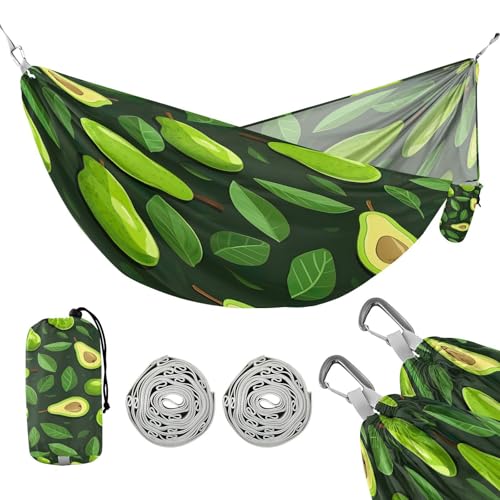 ATTX Small Avocado Slices Camping Hammock - Lightweight & Portable Hammocks, Heavy Duty 330lbs Capacity for Indoor, Hiking, Backpacking, Travel, Backyard, Beach#381