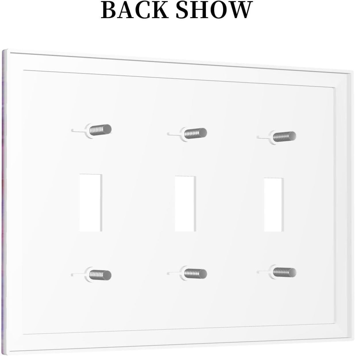 Liquid Marble Modern Abstract Texture Abstract Purple Paint Wall Art Decorative Switch Plates 3 Gang Wall Plate Faceplate Electrical Wall Panels Triple Toggle Light Switch Cover for Office Living Room