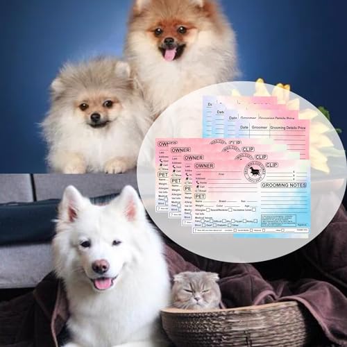 Cat Dog Pet Grooming Information Cards 8x5 inch Groomer Client Profile Service Record Clip Card Business Data Client Page Cards for Professional Pet Groomers, Kennel Care 50 Pack - Image 8