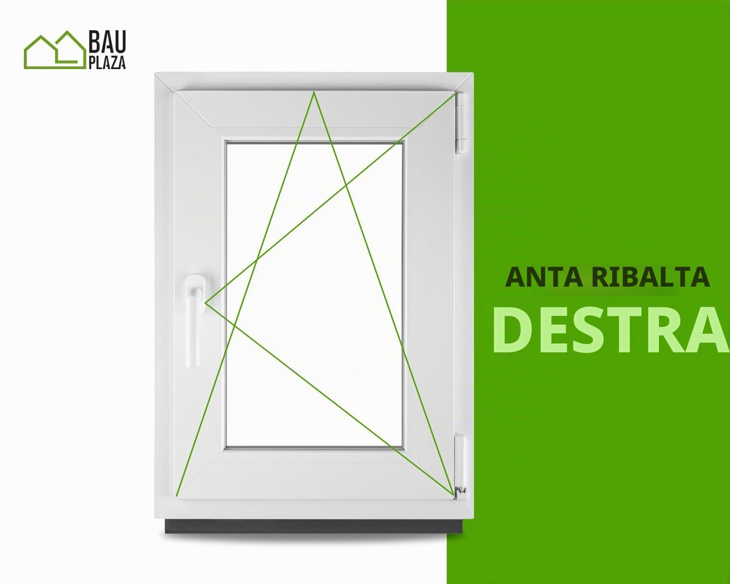 Finestra Serramenti in pvc Bianco - Vetro camera Larghezza x Altezza 40 x 70 cm apertura Destra 400 x 700 mm Funzione Girevole - Ottima scelta