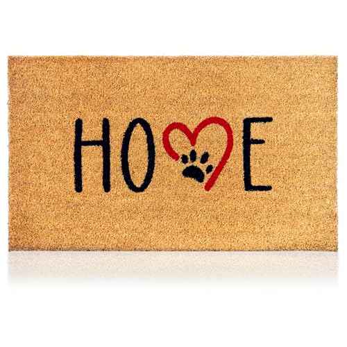 Felpudo Huellas Perro de Fibra Coco - 70x40cm - Felpudos Antideslizantes - Felpudos Originales para la Entrada a Casa, Pasillos, Puertas de Exterior - Accesorios para el Hogar - Material Resistente