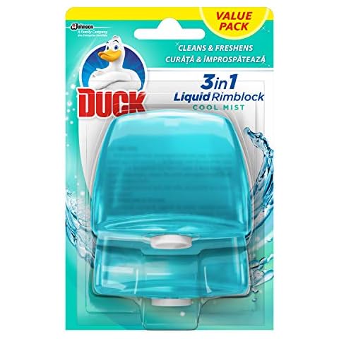 Duck Toilet Cleaner, 3-in-1 Toilet Liquid Rimblock, Cool Mist, 55 ml, Pack of 12 (packaging my vary) Cover