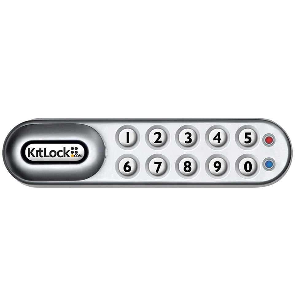 CODELOCKS KL1006KIT-SG RH Silver Grey Finish Zinc Alloy KitLock Electronic Cabinet Lock, Upgraded Batteries, Horizontal Right Hand, 3/8"-1 1/8" Spindle Length