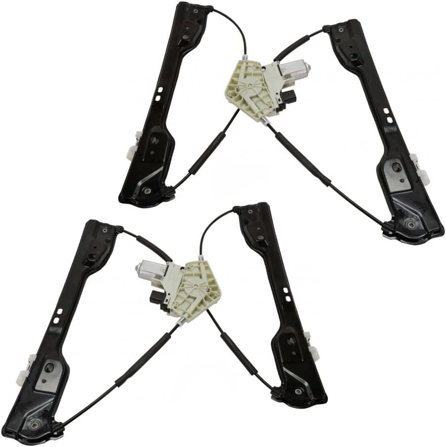 for Dodge Journey 2009-2015 Window Regulator Assembly Driver and Passenger Side | Pair Front w/ 1 Touch Power Cable Replacement for CH1350187, CH1351187 | 68043735AA, 68043734AA