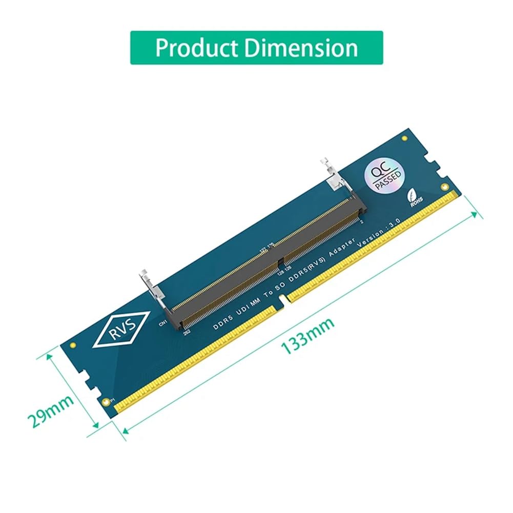 Adattatore So-DIMM DDR5 U-DIMM per computer portatile a scrivania 2PCS Convertitore di schede di memoria So per RAM DDR5 a PC desktop