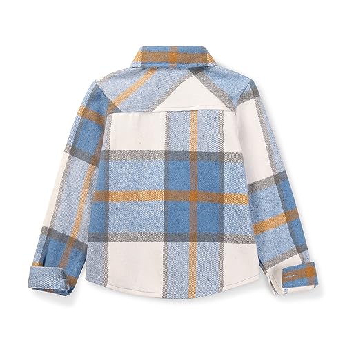 Image of Girls Flannel Plaid Shacket Button Down Long Sleeve Casual Shirt Shackets Fall Jacket Clothes