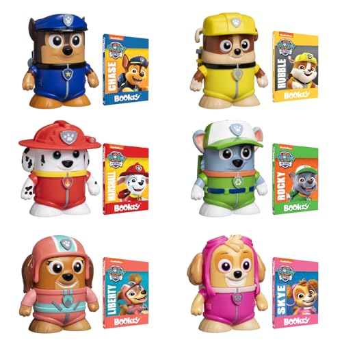 P.M.I. PAW Patrol 6-Pack Collectible Action Figures with Hidden Storybooks — Toys for Boys Girls Ages 3-8, Officially Licensed, Includes Chase, Marshall, Skye, Rubble, Rocky & Liberty - image 2