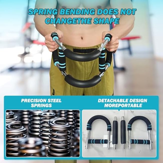 Twister Arm Trainer - 40-100lb Adjustable Chest & Forearm Workout Equipment, Portable Power Twister Bar with Detachable Spring Design, Home Gym Gear for Upper Body Muscle Training