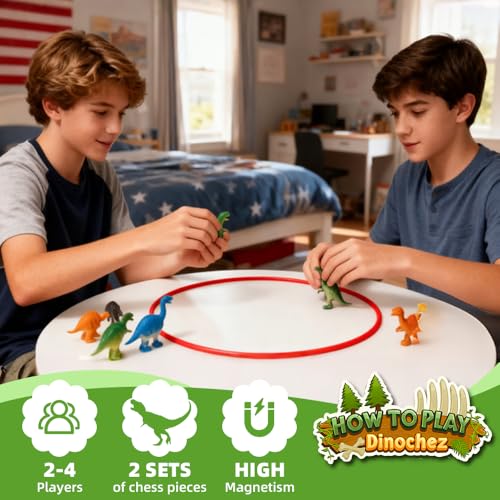 Juego de Ajedrez Magnético con Dinosaurios y Piedras miniatura 2