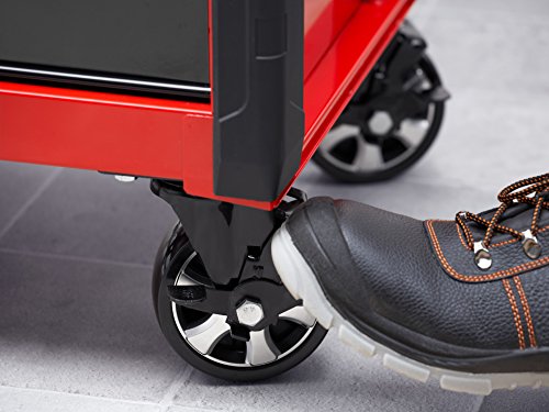 Meister Werkstattwagen M-7, ohne Werkzeug - Stabile Räder mit Feststellbremse - 7 Schubladen mit Einlagen - Abschließbar / Mobiler Werkzeugwagen leer / Profi Rollwagen mit Schloss / 8986400 – Bild 7