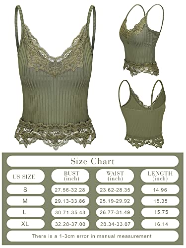 Bencailor 3 Pcs Women's Lace Tank Tops Y2k Camisole Lace Patchwork Crop Tops Grunge Style Ribbed Knitted Clothing3