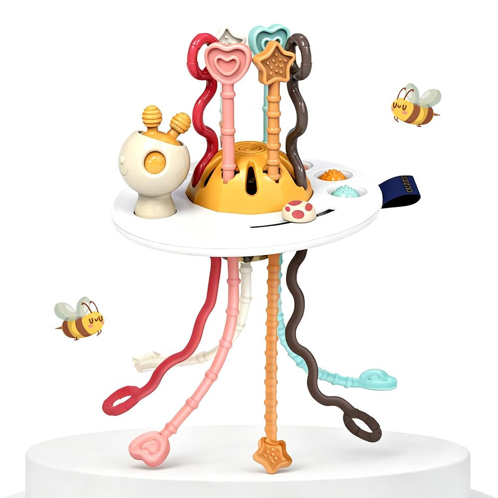 NimblusToy Montesorri Toys, Baby Sensory Toy Pull String Activity Toys