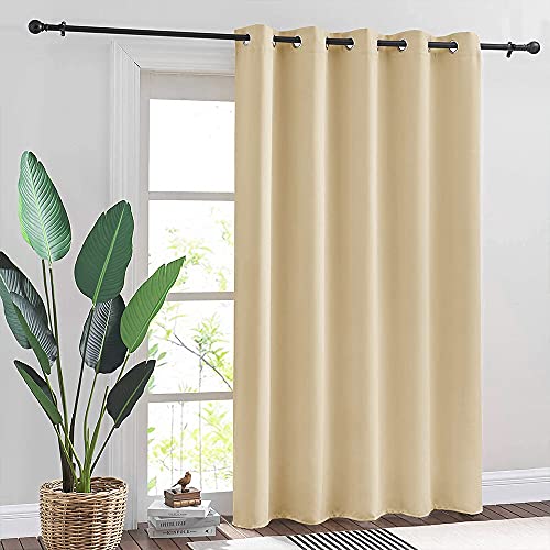 Ryb Home Room Divider Curtain - Privacy Room Darkening Insulating Vertical Blinds For Home Office Bathroom Basement Bedroom Backdrop, W 70 X L 84 Inches, 1 Panel, Beige #TOP28