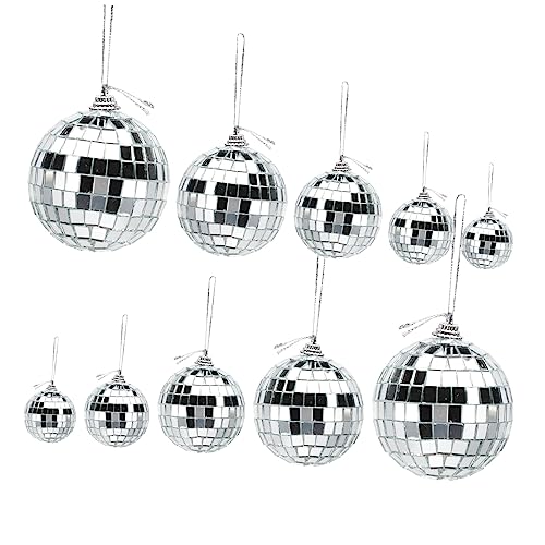 Bolas espejadas Levemolo, 36 piezas, plateadas, para decoración de fiestas, bodas, Navidad y eventos disco, incluye colgante miniatura 1