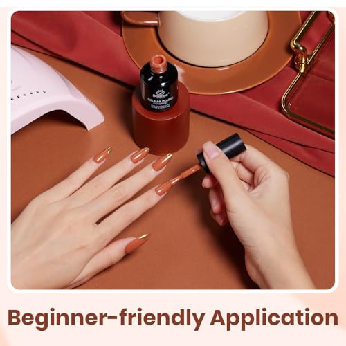 Image of Beetles Orange Gel Nail Polish - 1Pcs 15ml Dark Orange Color Soak Off Gel Polish Nail Art Manicure Salon DIY Uv Lamp Fall Nail Design Decoration at Home