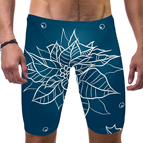 Maillot de bain long homme XL short de plage fleuri bleu foncé