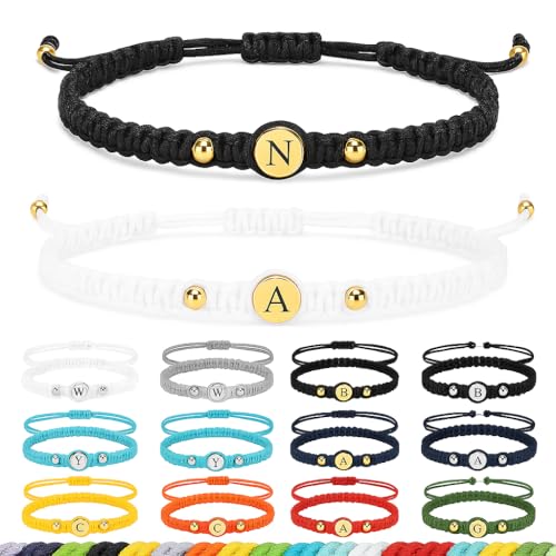 Personalized Couples Bracelets Matching for Boyfriend and Girlfriend - Personalized Custom Initials Promise Bracelet Set, Adjustable Valentine's Day Gift for Couples (style2)