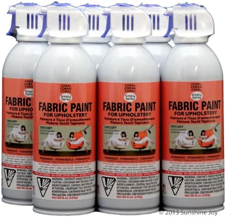 Simply Spray Upholstery Fabric Spray Paint 8 Oz. Can 6 Pack Coral Peach