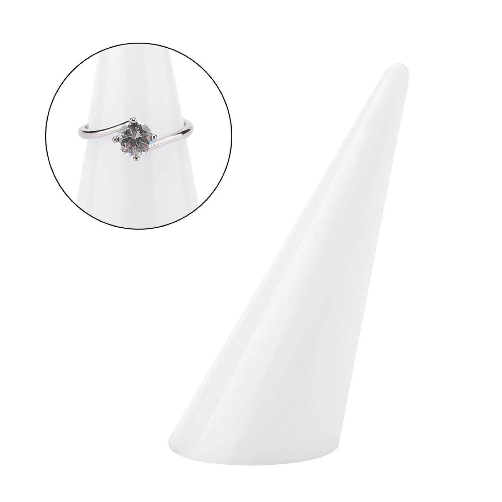 Wosune Espositore Per Gioielli Porta Anelli Da Dito - Supporto Per Display, Bianco, Ideale Per Casa, Negozio E Fiere - 2