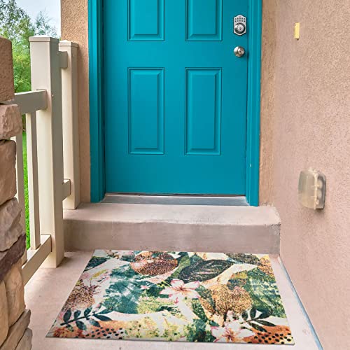 DECOMALL 2'x3' Door Mat Small Outdoor Rugs for Porch Patio Balcony Deck Yard, Multi 24"x36"