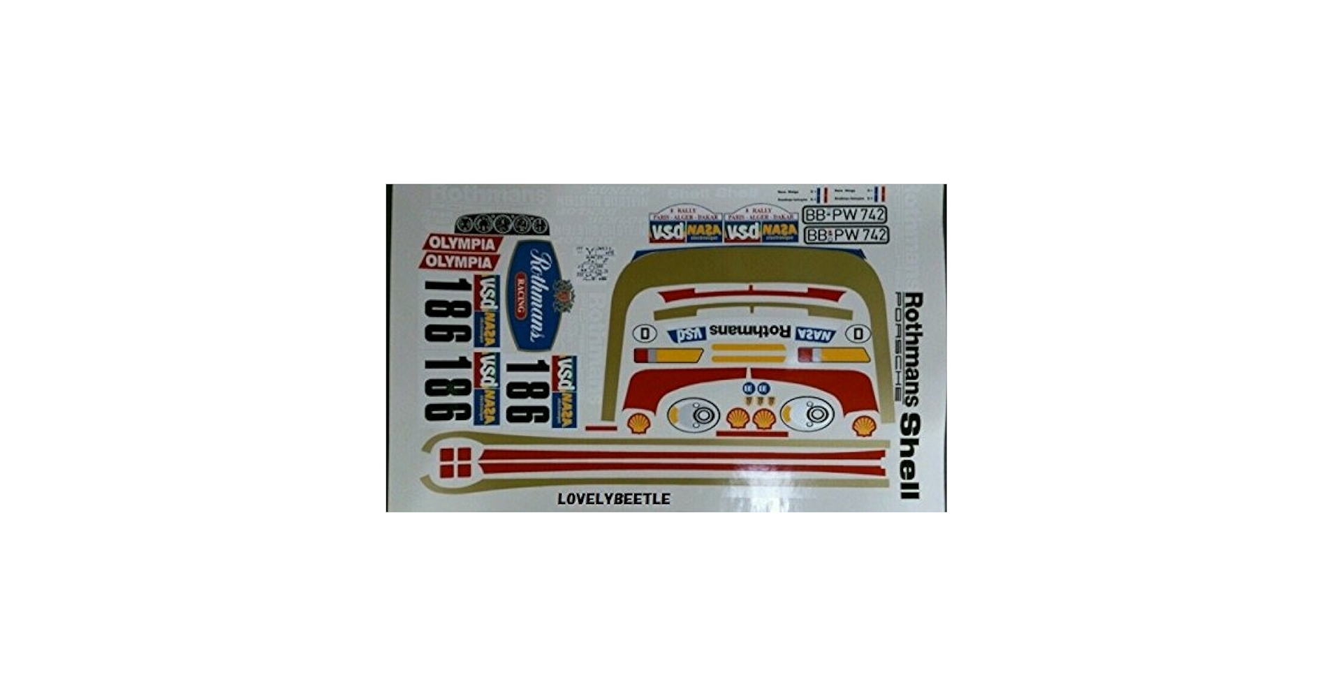 デカール加工 1/18 TSM ポルシェ 959 パリ・ダカールラリー 1986 デカール加工 1/18 TSM ポルシェ 959 パリ・ダカールラリー 1986