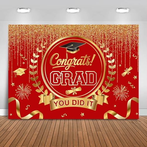 Fitumiw Graduation Backdrop Congrats Grad You Did It Party Decorations