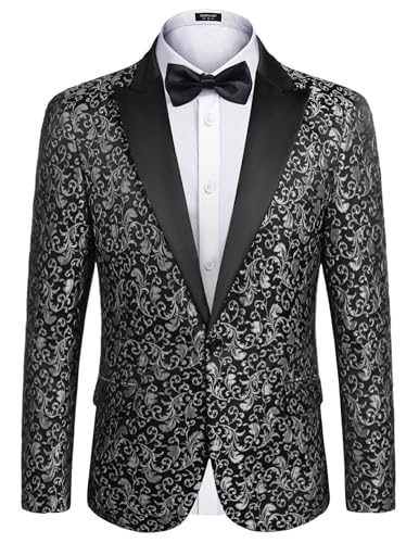 COOFANDY Heren Paisley Jassen Blazer Retro Pak Jas Slim Fit COOFANDY Heren Paisley Jassen Blazer Retro Pak Jas Slim Fit
