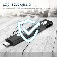 Thetis Fido U2F Sicherheitsschlüssel mit Typ-C-Adapter Zwei-Faktor-Authentifizierung Extra Schutz und kompatibel mit Windows/Linux/Mac OS, Gmail, Facebook, Dropbox, SalesForce, GitHub und mehr, Black – Ansicht 3