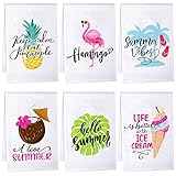 6 Pack Hawaiian Flour Sack Dish Towels Flamingo Flour Sack Towels Cotton Kitchen Towels Tea Towels f