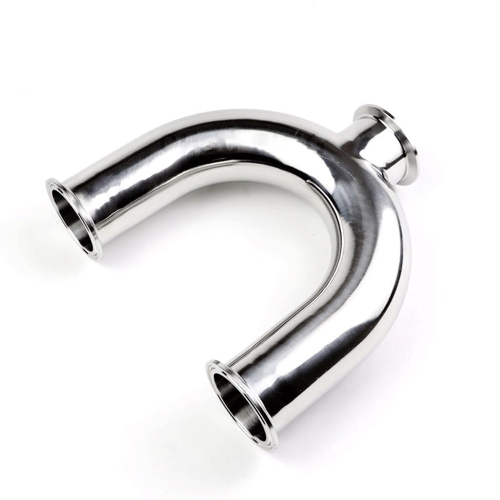NUGEN 1 Uds. Accesorios De Tubería Sanitaria En Forma De U De 3 Vías 304 De Acero Inoxidable, Triple Abrazadera, For Mejoras En El Hogar, Conectores De Manguera De Codos (Size : 51mm Ferrule 64)