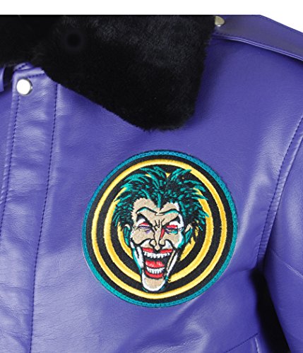 Flesh & Hide F&H Men's Henchman Goon Purple Bomber Faux Fur Collar Jacket4