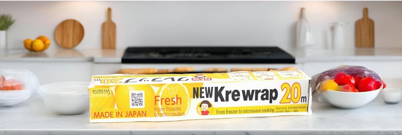KUREHA Krewrap Plastic Cling Wrap, Pack of 1, 65 sq ft. Per Roll, Clear image 2