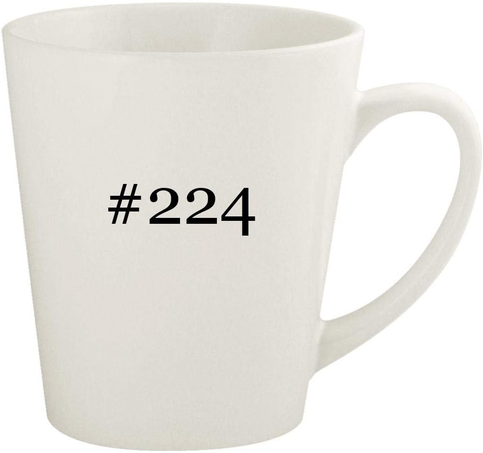 #224-12oz Hashtag Ceramic Latte Coffee Mug Cup, White