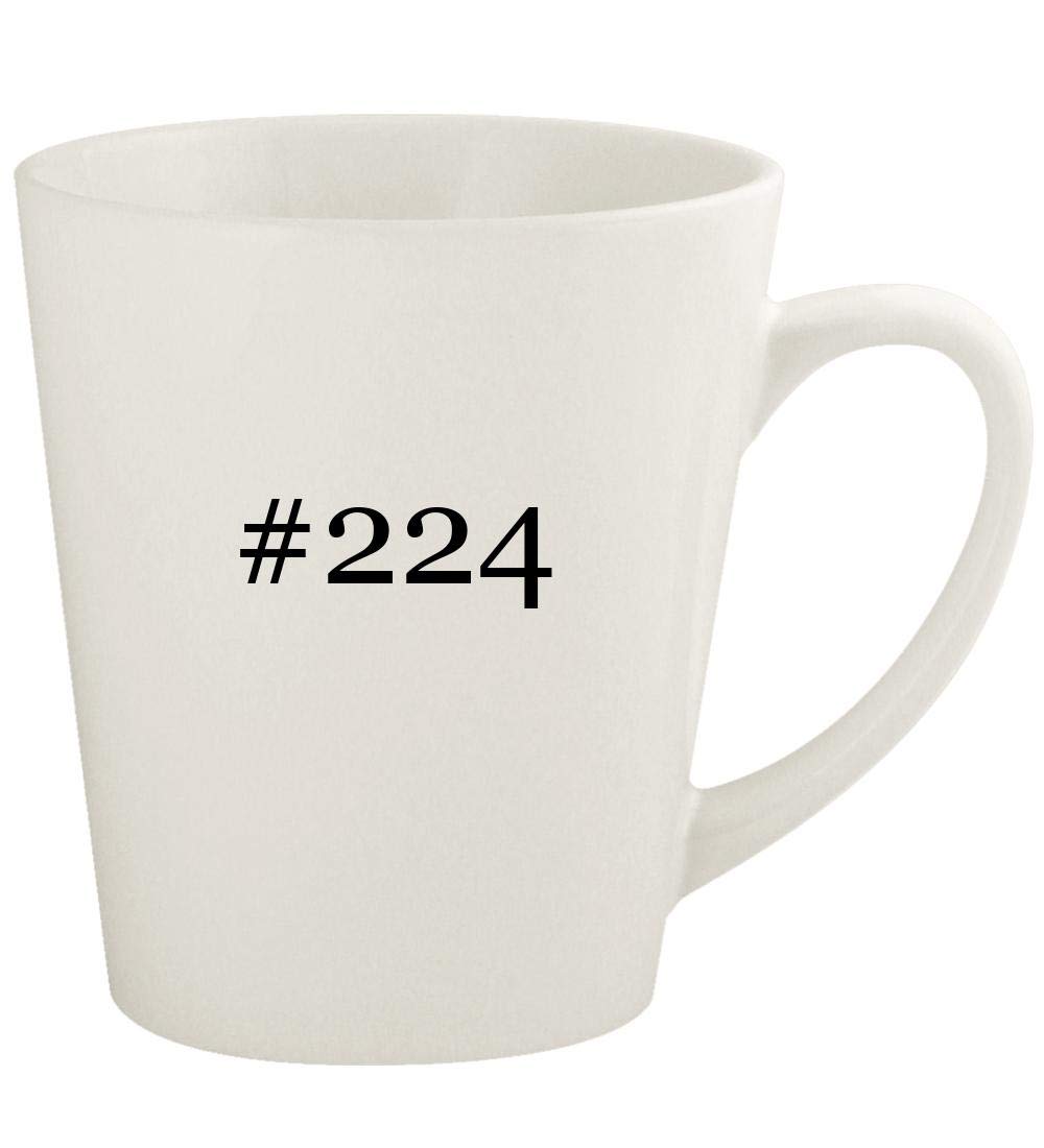 #224-12oz Hashtag Ceramic Latte Coffee Mug Cup, White