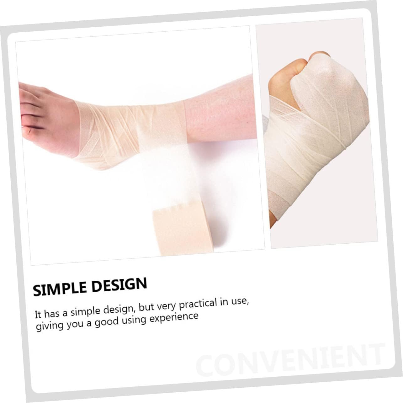 KOMBIUDA 6rolls Sponge Sports Tape for Shock Absorption Moisture-Wicking Athletic Bandage for Joints Skin for Football Basketball Yoga and Running