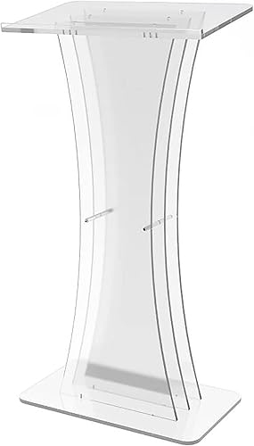 Miniatura 2 de FixtureDisplays® Atril de púlpito de acrílico transparente Lucite Podium 1803-3