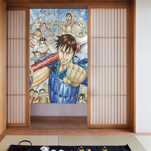 キングダム のれん ドアカーテン 日本製 洗える 遮光 プライバシー保護撥水加工 おしゃれ 和風 リビング 玄関 キッチン 店舗用 半透明 通気性 軽量 簡単取り付け フック付属