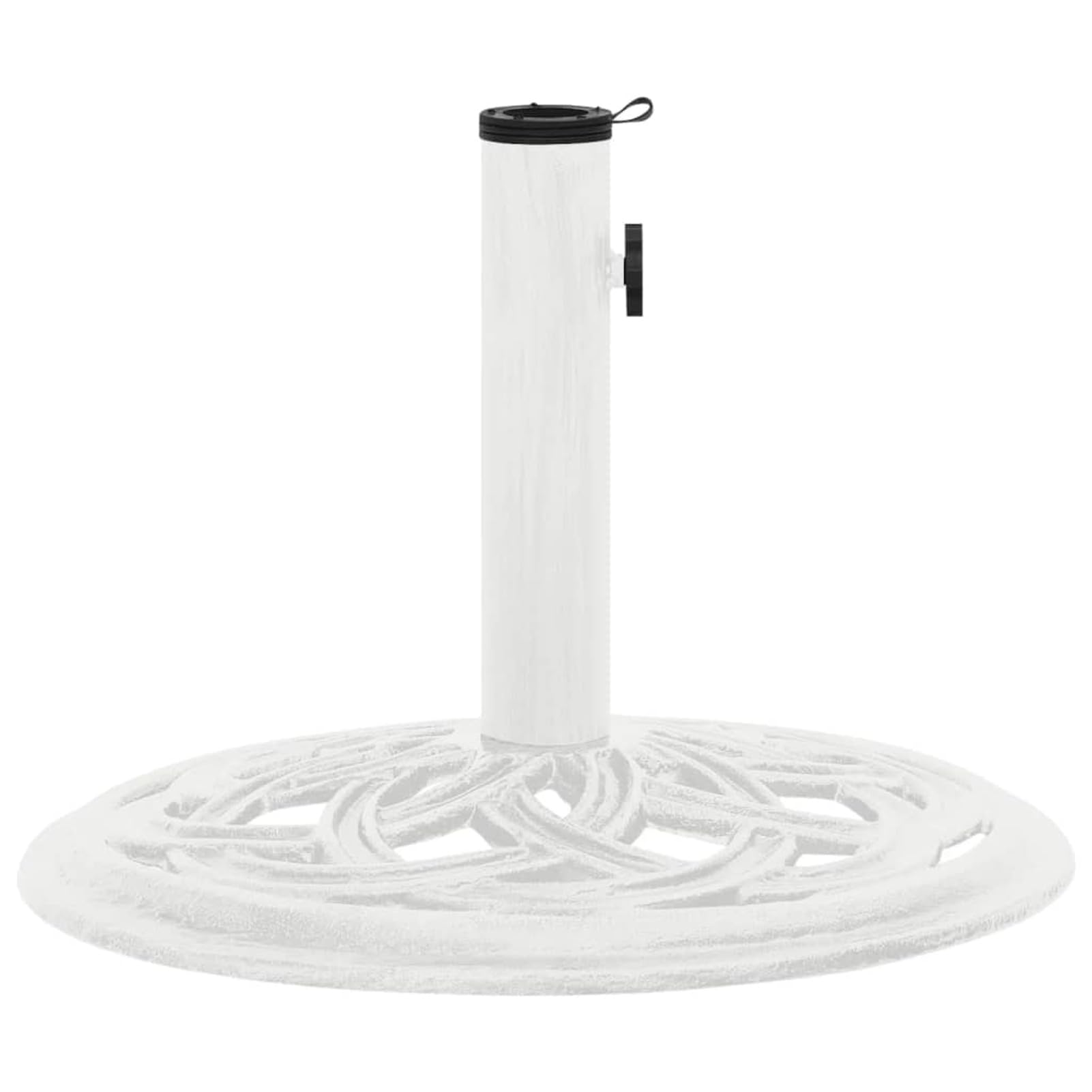 Socle de Parasol Blanc 44x44x31 cm Fonte,Pied De Parasol,Pied De Parasol Lourd,Pied De Parasol sur roulettes