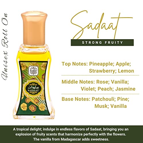 Naseem Sadaat Perfume Oil Rollerball Alcohol Free with composition