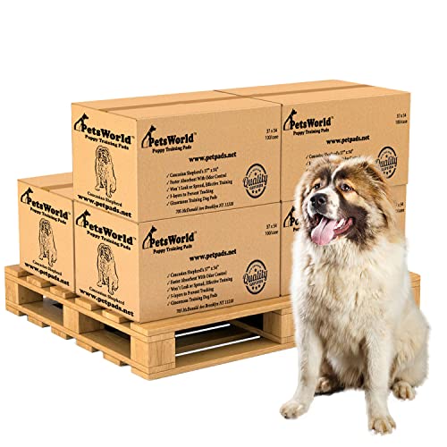 Image of PetsWorld Enormous Dog Pee Pads 37 inchx54 inch 600 Count - XXXL Pet Pee Pads for Giant Dogs & Pets, Heavy Duty Leak-Proof Dog Training Pads, Super Absorbent Quick-Dry Potty Pads with Adhesive Tabs